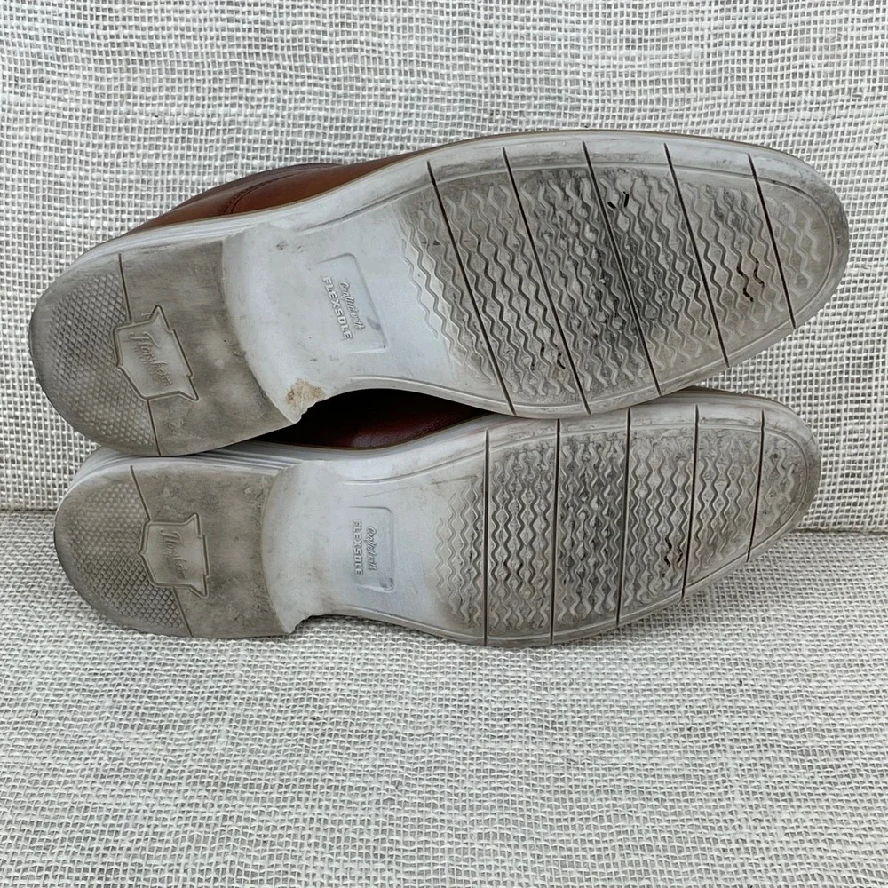 Florsheim Comfortech Mens Tan Leather Plain Toe Oxford Shoes 13369-229 Size 8.5M